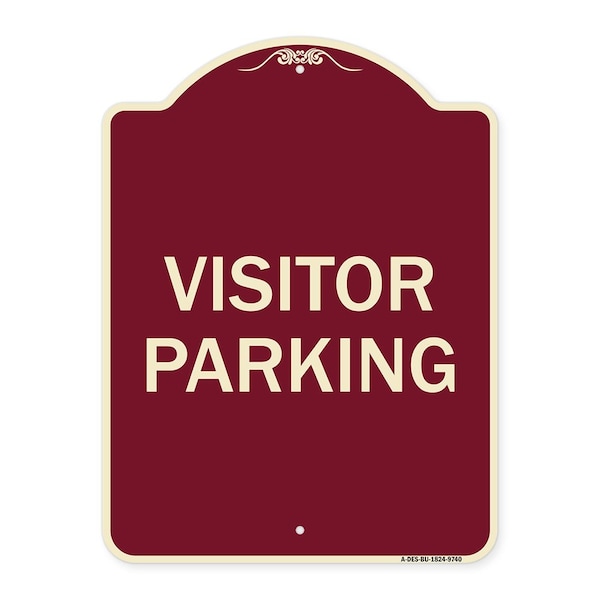 Signmission Designer Series Sign-Visitor Parking, Burgungy Heavy-Gauge Aluminum, 24" x 18", BU-1824-9740 A-DES-BU-1824-9740 - main